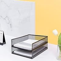 Amazon.co.jp: A3 卓上収納ラック メッシュ 金属 書類トレー メタル